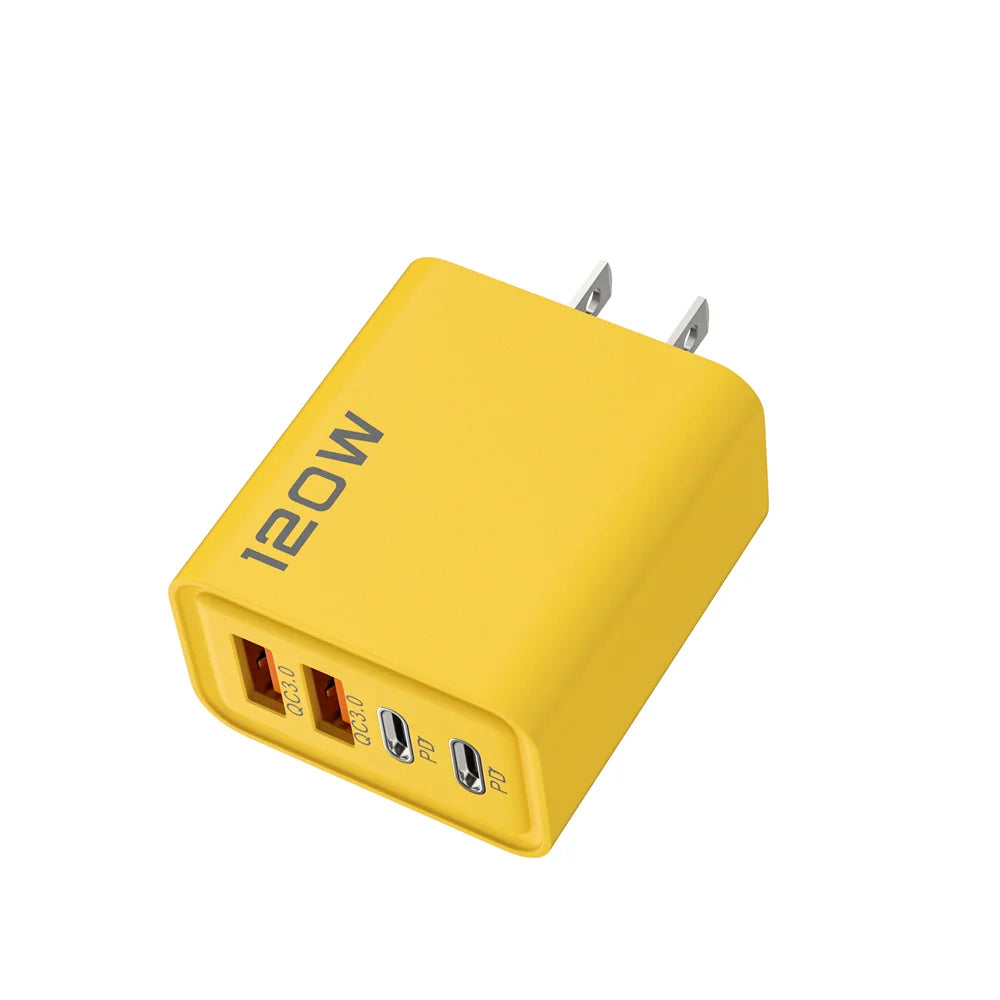 4 Port USB Charger Total 120W Type C Fast Charge Mobile Phone Adapter For iPhone Samsung Xiaomi Huawei Quick Charge Wall Charger