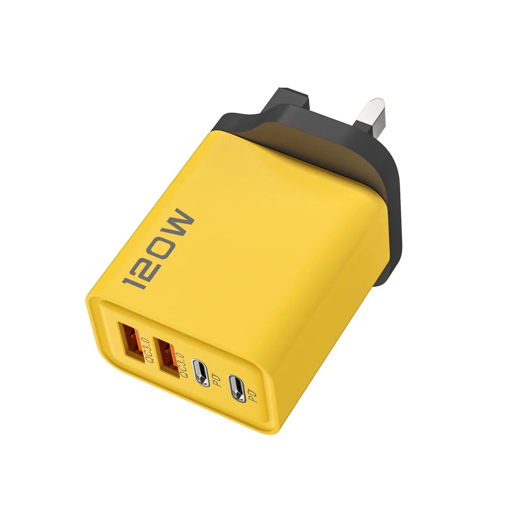 4 Port USB Charger Total 120W Type C Fast Charge Mobile Phone Adapter For iPhone Samsung Xiaomi Huawei Quick Charge Wall Charger