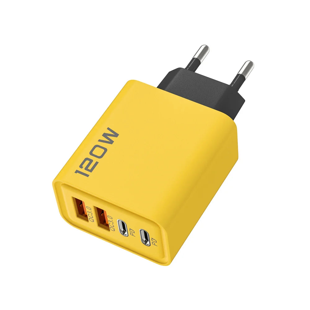 4 Port USB Charger Total 120W Type C Fast Charge Mobile Phone Adapter For iPhone Samsung Xiaomi Huawei Quick Charge Wall Charger